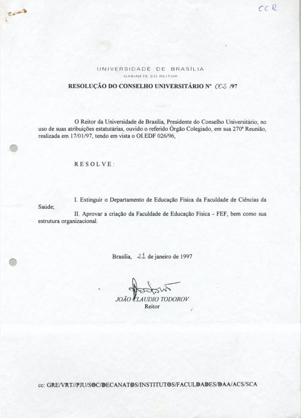 Resolução de criação da FEF1